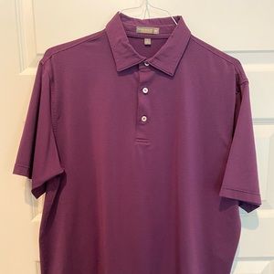 Peter Millar collared shirt, Purple stripe